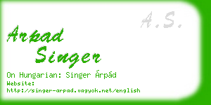 arpad singer business card