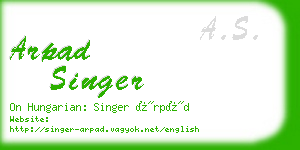 arpad singer business card